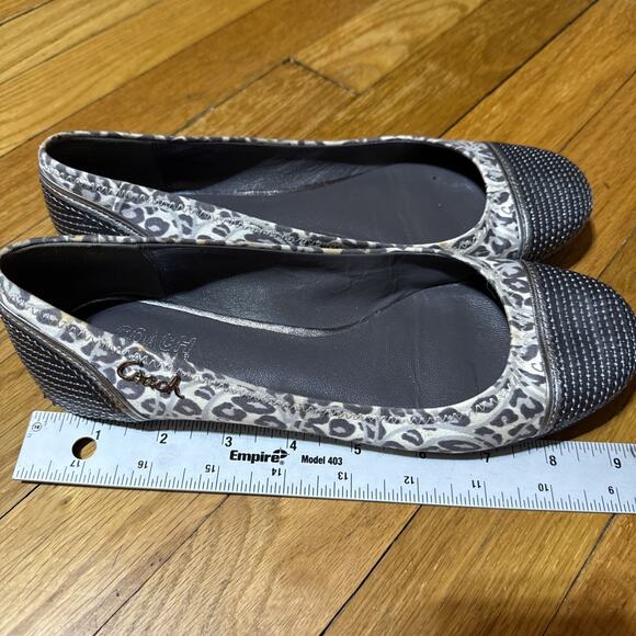 Coach Shine Sequence Ballet Cheetah Print Round-Toe Flats Women's 7 - Picture 10 of 11